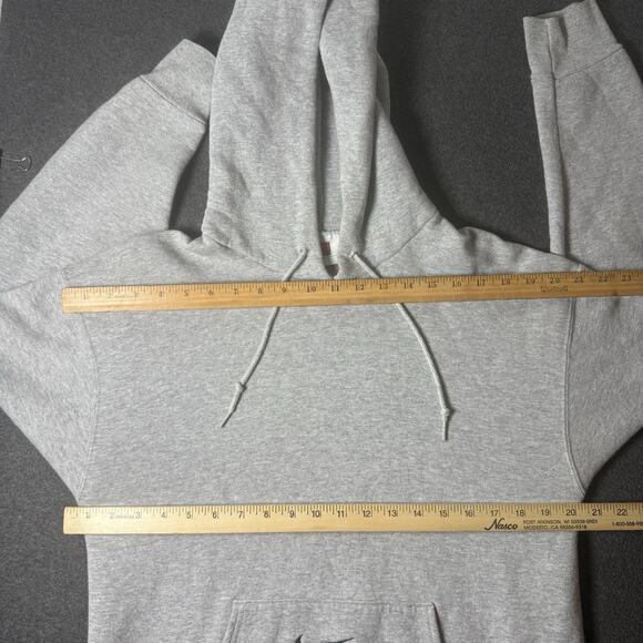 Nike Team Essential Gray Hoodie Men’s L Vintage USA Fabric Swoosh Sweatshirt - Picture 5 of 6